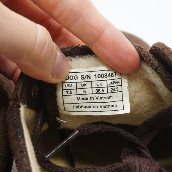 Ugg 1008487 Womens Tomi Sneakers Shoes Brown Nubuck Leather Lace Up 7.5 - Picture 9 of 11